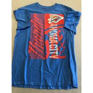 Oklahoma City Thunder Shirt Mens Large Blue Short Sleeve Graphic Tee